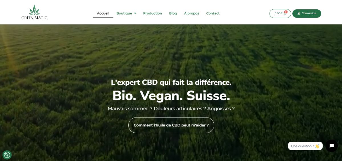 CBD Greenmagic skincare website design and development