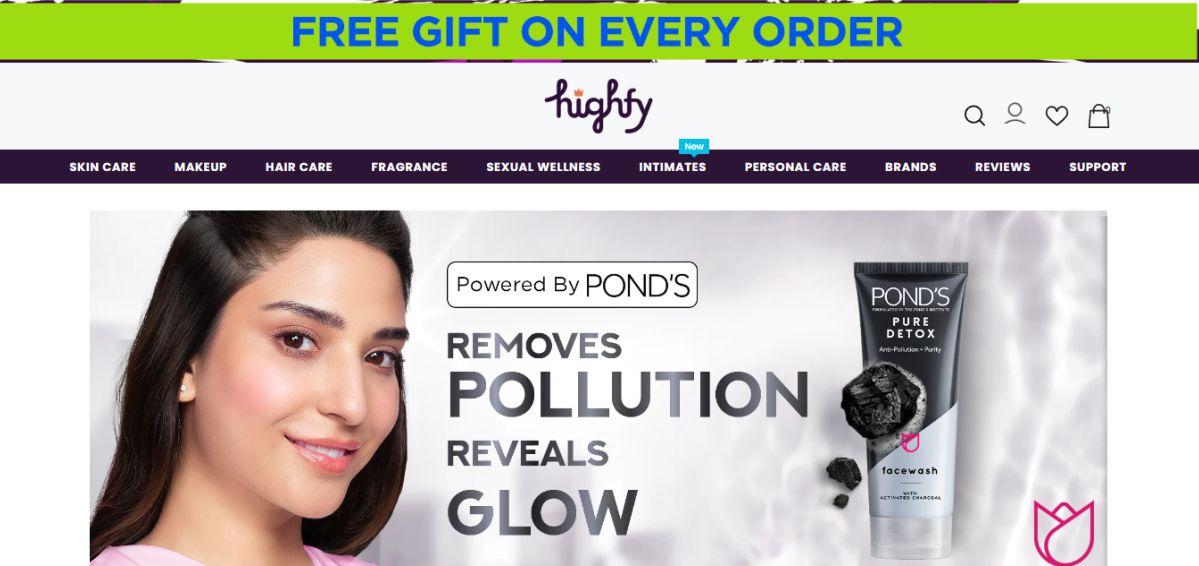 Highfy skincare website design and development