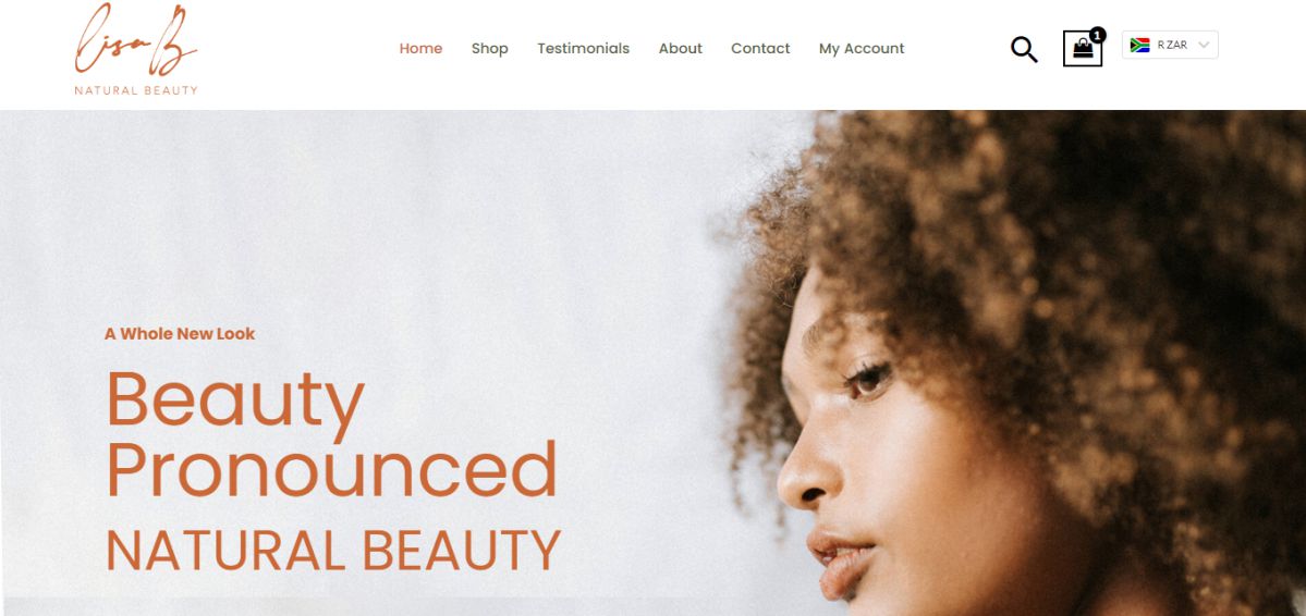 lisa b natural skincare website design and development